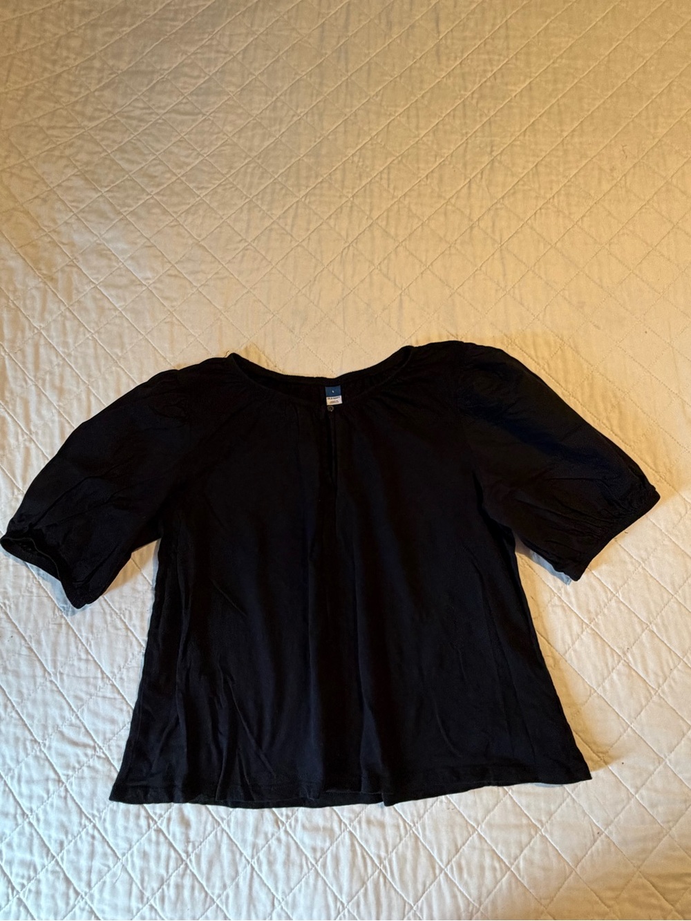 Old Navy Black Puff Sleeve Tunic Top